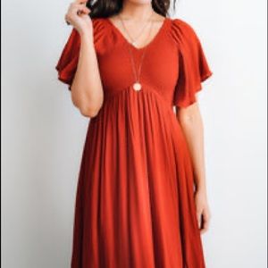 Baltic Borne Felicity Smocked Dress size XL - Rust